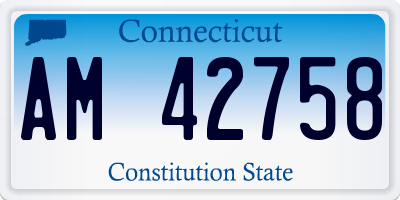CT license plate AM42758