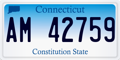 CT license plate AM42759