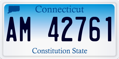 CT license plate AM42761
