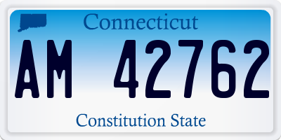 CT license plate AM42762
