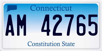 CT license plate AM42765