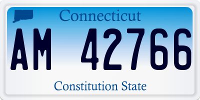 CT license plate AM42766