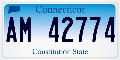 CT license plate AM42774