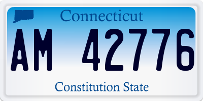 CT license plate AM42776