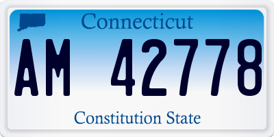 CT license plate AM42778