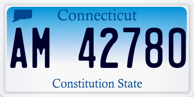 CT license plate AM42780