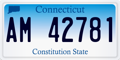 CT license plate AM42781
