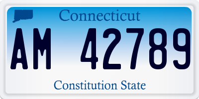 CT license plate AM42789