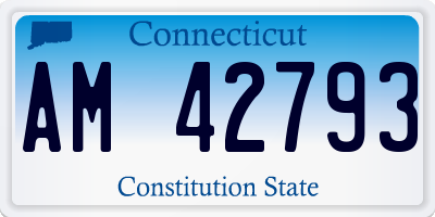 CT license plate AM42793