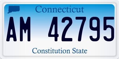 CT license plate AM42795