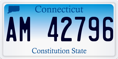 CT license plate AM42796