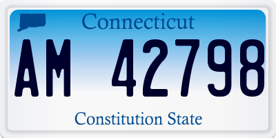CT license plate AM42798