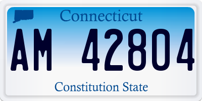 CT license plate AM42804