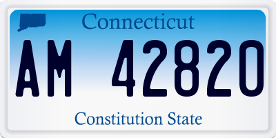 CT license plate AM42820