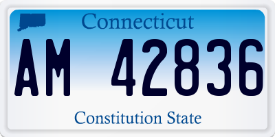 CT license plate AM42836