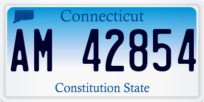 CT license plate AM42854