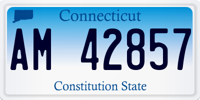 CT license plate AM42857