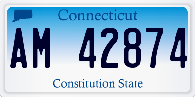 CT license plate AM42874