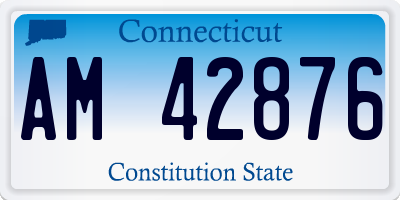 CT license plate AM42876