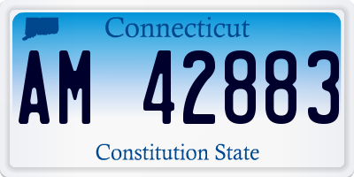 CT license plate AM42883