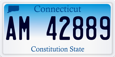 CT license plate AM42889