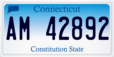 CT license plate AM42892