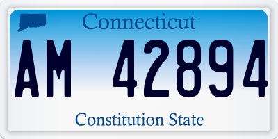 CT license plate AM42894