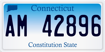 CT license plate AM42896