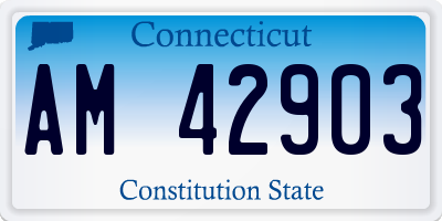 CT license plate AM42903