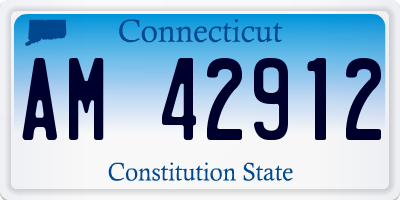CT license plate AM42912