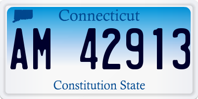 CT license plate AM42913