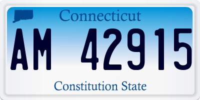 CT license plate AM42915