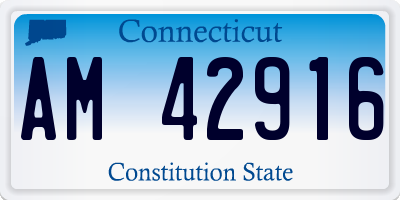 CT license plate AM42916