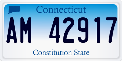 CT license plate AM42917