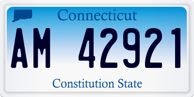 CT license plate AM42921