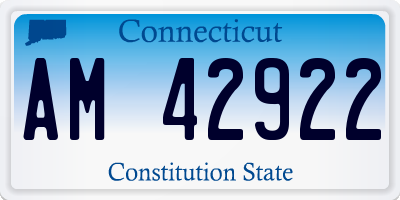 CT license plate AM42922