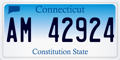 CT license plate AM42924