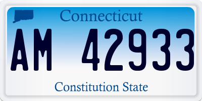 CT license plate AM42933