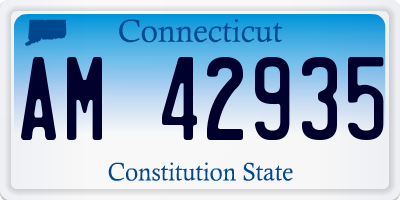 CT license plate AM42935