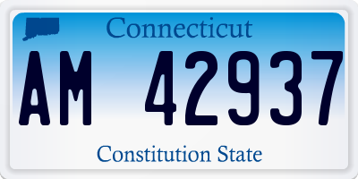 CT license plate AM42937