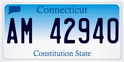 CT license plate AM42940