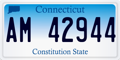 CT license plate AM42944