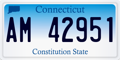CT license plate AM42951