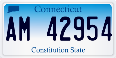 CT license plate AM42954