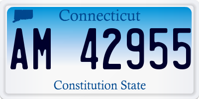 CT license plate AM42955