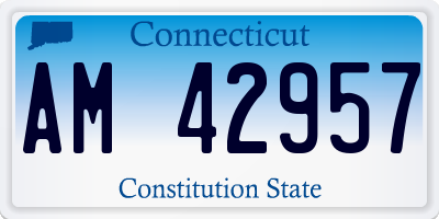 CT license plate AM42957