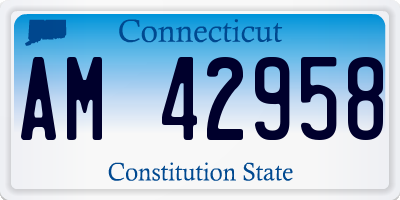 CT license plate AM42958