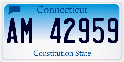 CT license plate AM42959