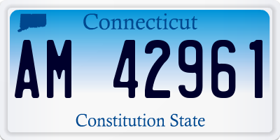 CT license plate AM42961