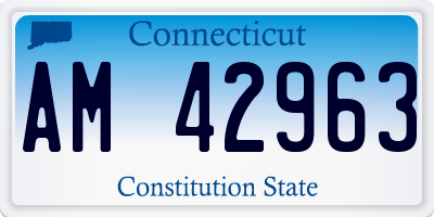 CT license plate AM42963